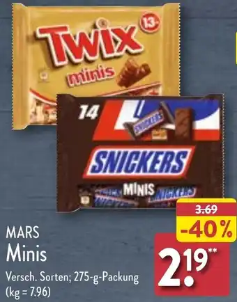 Aldi Nord MARS Minis 275 g Packung Angebot