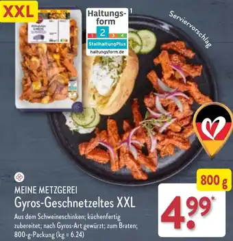 Aldi Nord MEINE METZGEREI Gyros-Geschnetzeltes XXL 800 g Packung Angebot