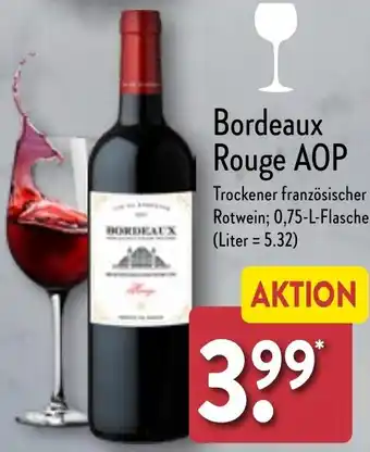 Aldi Nord Bordeaux Rouge AOP 0,75 L Flasche Angebot