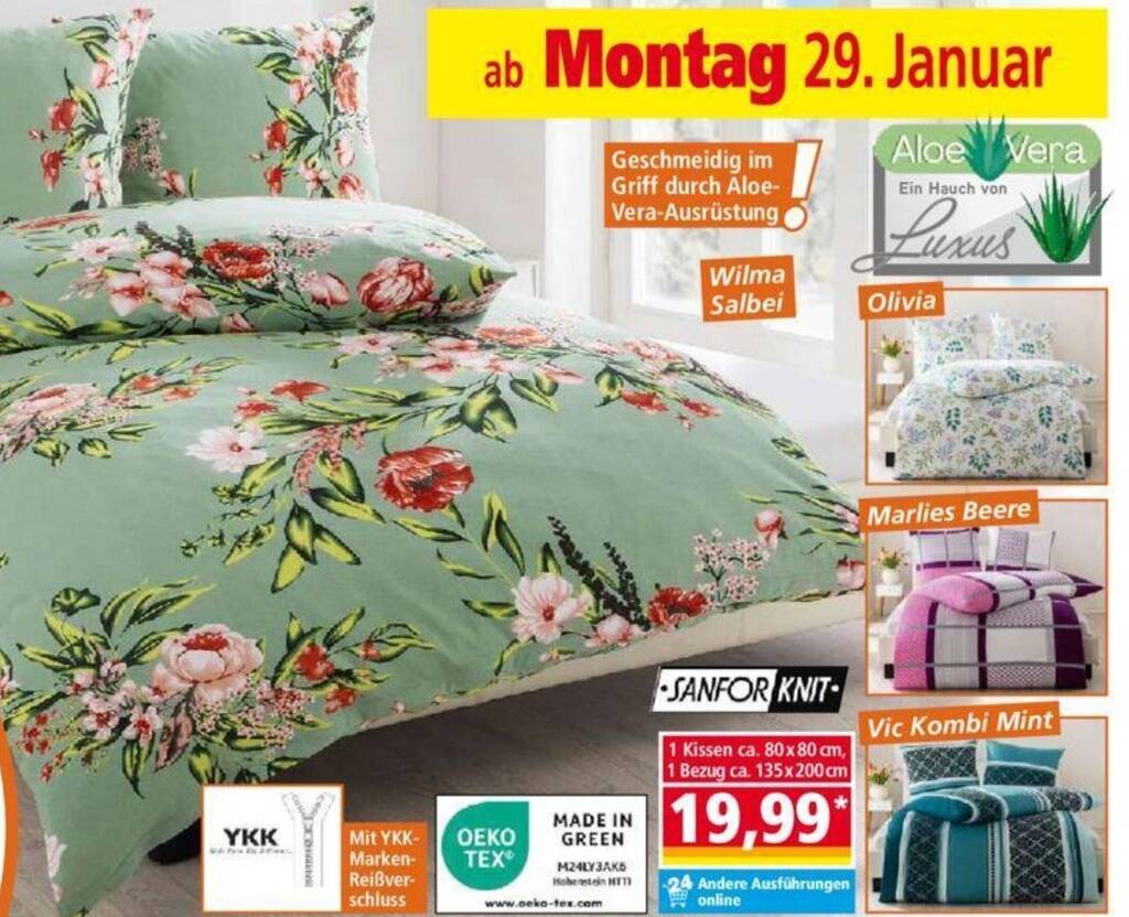 DREAMTEX Aloe Vera Jersey Bettwsche Angebot bei Norma