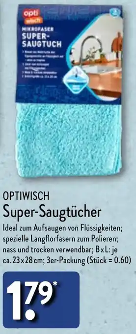 Aldi Nord OPTIWISCH Super-Saugtücher Angebot