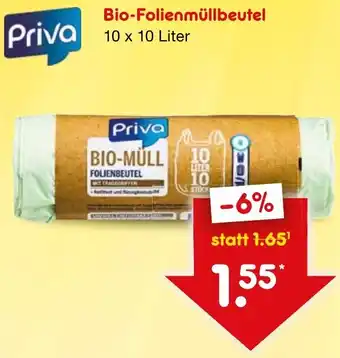 Netto Marken-Discount Priva Bio-Folienmüllbeutel 10 x 10 Liter Angebot