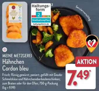 Aldi Nord MEINE METZGEREI Hähnchen Cordon bleu 750 g Packung Angebot