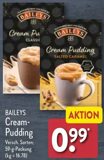 Aldi Nord BAILEYS Cream-Pudding 59 g Packung Angebot