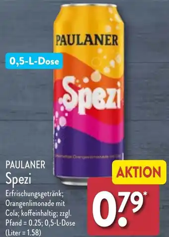 Aldi Nord PAULANER Spezi 0,5 L Dose Angebot