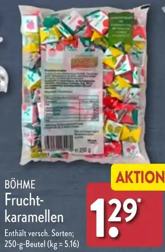 Aldi Nord BÖHME Fruchtkaramellen 250 g Beutel Angebot