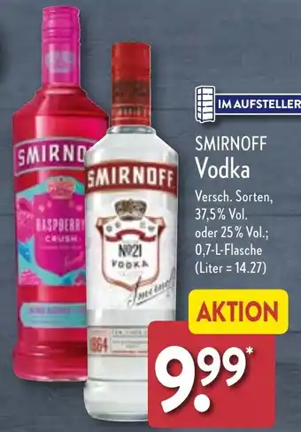 Aldi Nord SMIRNOFF Vodka 0,7 L Flasche Angebot