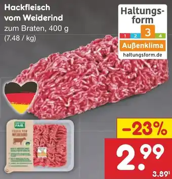 Netto Marken-Discount Hackfleisch vom Weiderind 400 g Angebot