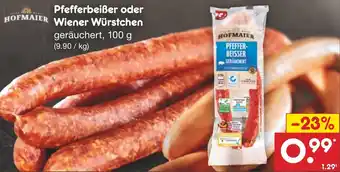 Netto Marken-Discount HOFMAIER Pfefferbeißer oder Wiener Würstchen 100 g Angebot