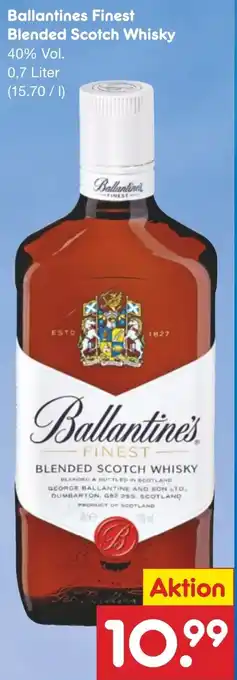 Netto Marken-Discount Ballantines Finest Blended Scotch Whisky 0,7 Liter Angebot