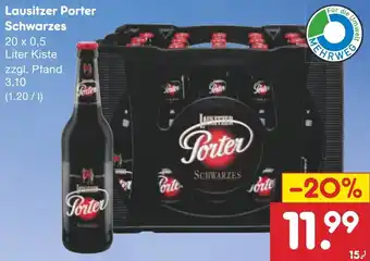 Netto Marken-Discount Lausitzer Porter Schwarzes 20x0,5 Liter Kiste Angebot