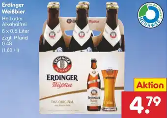 Netto Marken-Discount Erdinger Weißbier 6 x 0,5 Liter Angebot