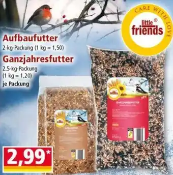 Norma little friends Aufbaufutter 2kg oder Ganzjahresfutter 2,5 kg Packung Angebot