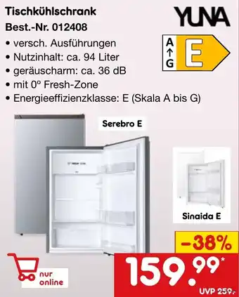 Netto Marken-Discount YUNA Tischkühlschrank Angebot