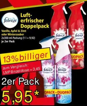 Norma febreze Lufterfrischer Doppelpack 2x300 ml Packung Angebot