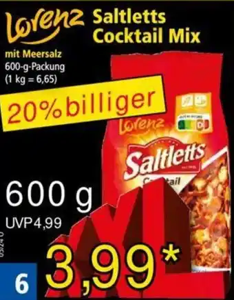 Norma Lorenz Saltletts Cocktail Mix 600 g Packung Angebot