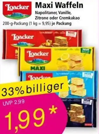 Norma Loacker Maxi Waffeln 200 g Packung Angebot