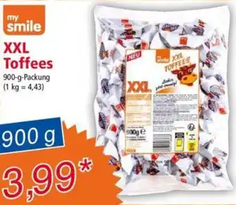 Norma my smile XXL Toffees 900 g Packung Angebot