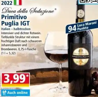 Norma 2022 Duca della Seduzione Primitivo Puglia IGT 0,75 L Flasche Angebot