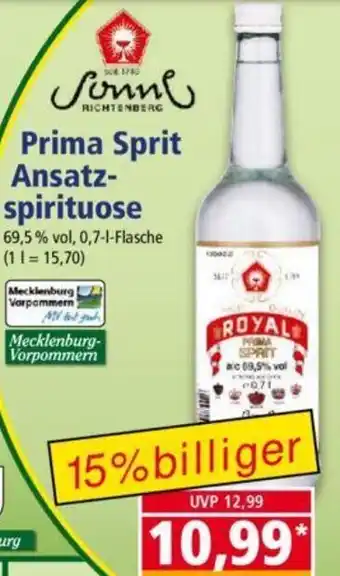 Norma Sonne Prima Sprit Ansatzspirituose 0,7 L Flasche Angebot