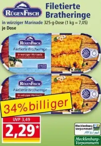 Norma RUGENFISCH Filetierte Bratheringe  325 g Dose Angebot