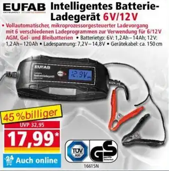 Norma EUFAB Intelligentes Batterie-Ladegerät 6V/12V Angebot