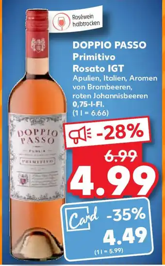 Kaufland DOPPIO PASSO Primitivo Rosato IGT 0,75 l Fl. Angebot