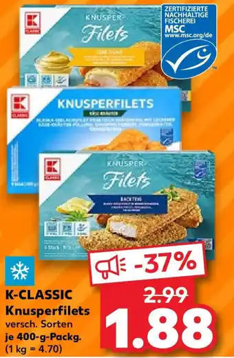 Kaufland K-CLASSIC Knusperfilets 400-g-Packg. Angebot