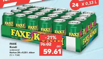 Kaufland FAXE Kondi sodavand 24 x 0,33 l Angebot