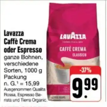 nah & gut Lavazza Caffè Crema oder Espresso ganze Bohnen, 1kg Angebot