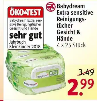 Rossmann Babydream extra sensitive reinigungstücher gesicht & hände Angebot