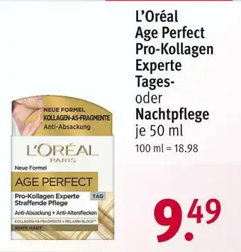 Rossmann L’oréal age perfect pro-kollagen experte tages- oder nachtpflege Angebot