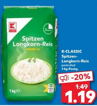 Kaufland K-CLASSIC Spitzen-Langkorn-Reis 1-kg-Packg. Angebot