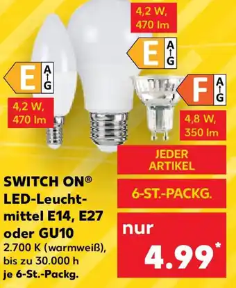 Kaufland SWITCH ON LED-Leucht-mittel E14, E27 oder GU10 6St. Packg. Angebot