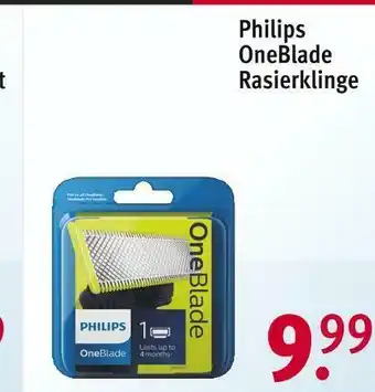 Rossmann Philips oneblade rasierklinge Angebot