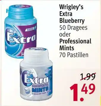 Rossmann Wrigley’s extra blueberry oder professional mints kaugummi Angebot