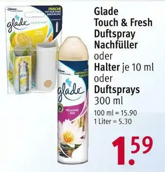 Rossmann Glade touch & fresh duftspray nachfüller, halter oder duftsprays Angebot