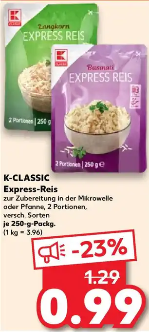 Kaufland K-CLASSIC Express-Reis 250 g Packg. Angebot