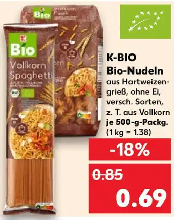 Kaufland K-BIO Bio-Nudeln 500 g Packg. Angebot