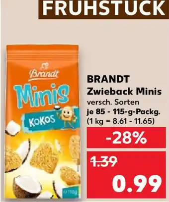 Kaufland BRANDT Zwieback Minis 85-115 g Packg. Angebot