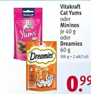 Rossmann Vitakraft oder dreamies katzen snacks Angebot