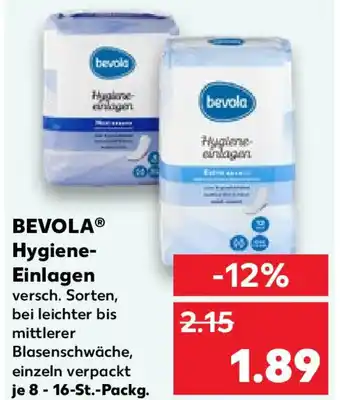 Kaufland BEVOLA Hygiene-Einlagen 8-16 St.Packg. Angebot