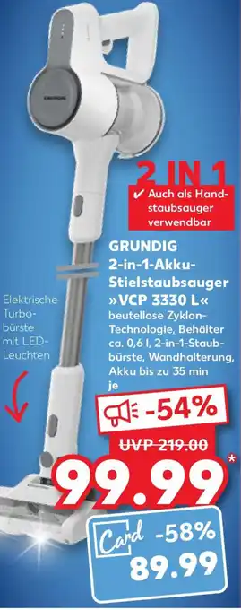 Kaufland GRUNDIG 2-in-1-Akku- Stielstaubsauger >>VCP 3330 L«< Angebot