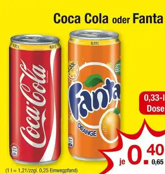 Zimmermann Coca cola oder fanta softdrinks cola oder fanta Angebot