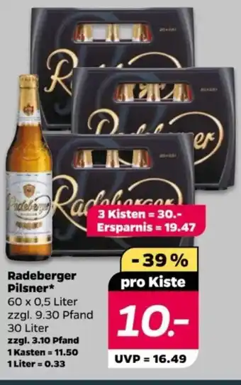 NETTO Radeberger Pilsner 60 x 0,5 Liter Angebot