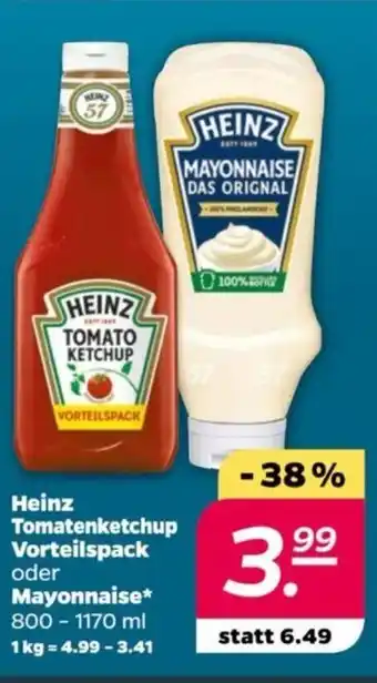 NETTO Heinz Tomatenketchup Vorteilspack oder Mayonnaise 800 - 1170 ml Angebot