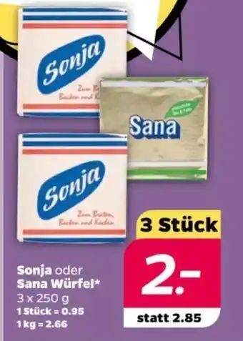 NETTO Sonja oder Sana Würfel 3 x 250 g Angebot