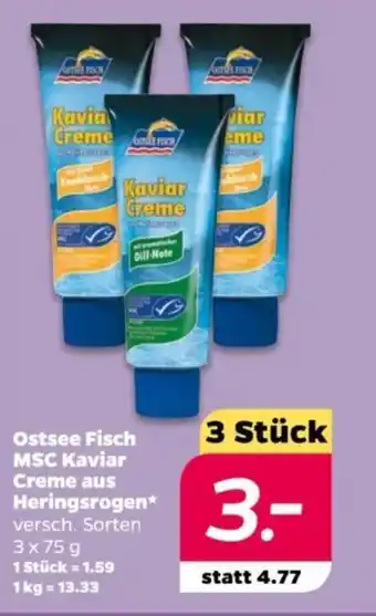 NETTO Ostsee Fisch MSC Kaviar Creme aus Heringsrogen 3 x 75 g Angebot