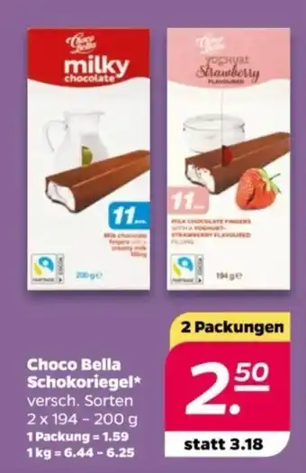 NETTO Choco Bella Schokoriegel 2 x 194-200 g Angebot