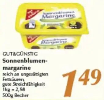 inkoop GUT&GÜNSTIG Sonnenblumenmargarine 500g Becher Angebot